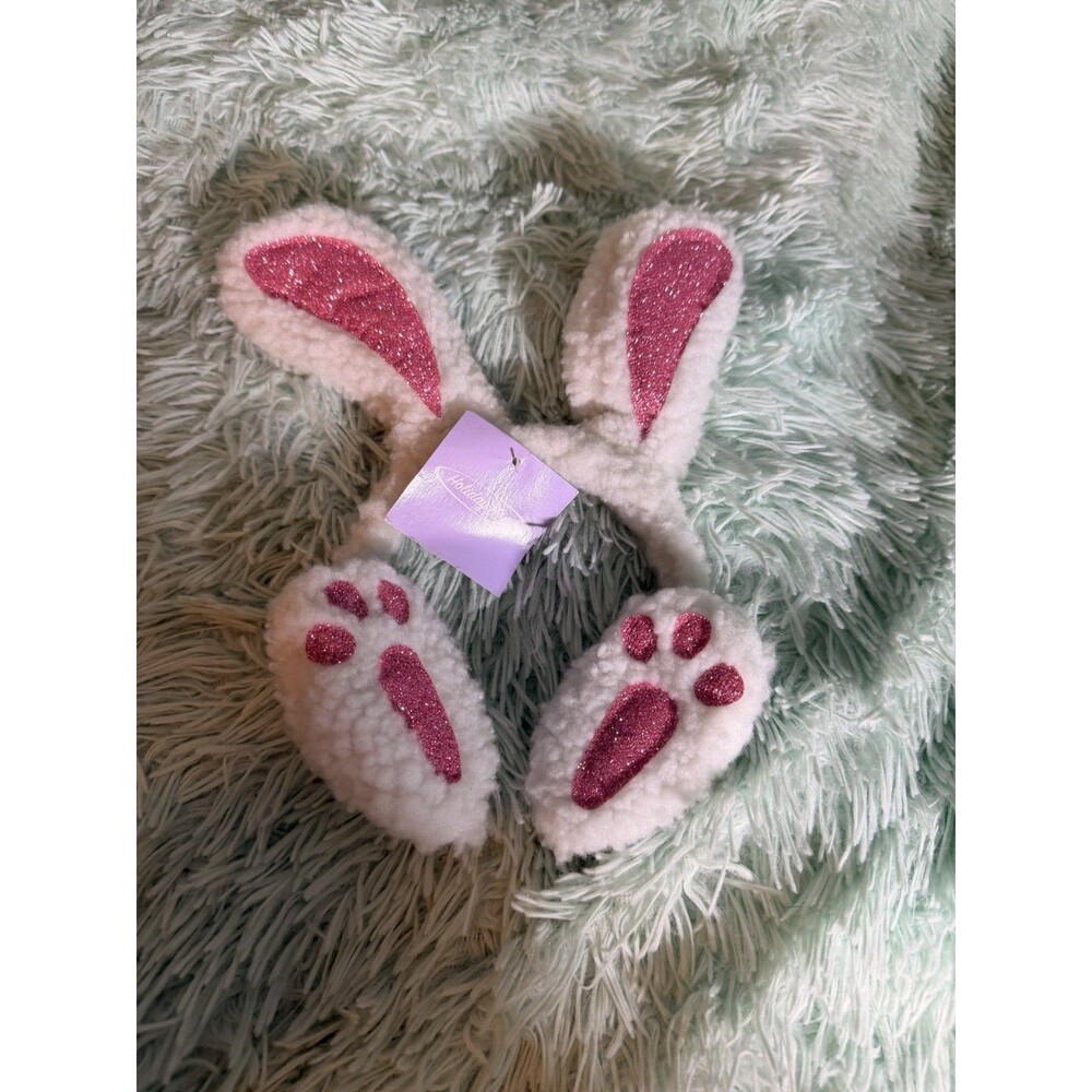 Easter Rabbit Bunny Ears Plush Fur Headband Accessory Fun Party Paws New
